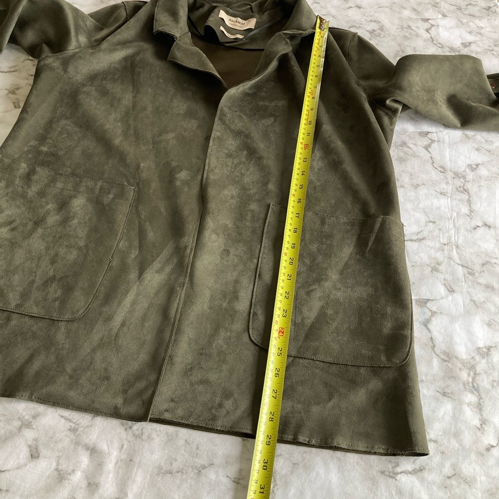Olive green suede feel jacket - Picture 5 of 7